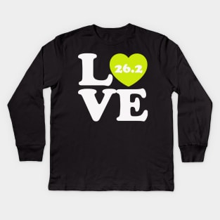 Marathon Running Love Runner Marathoner Valentines Day Kids Long Sleeve T-Shirt